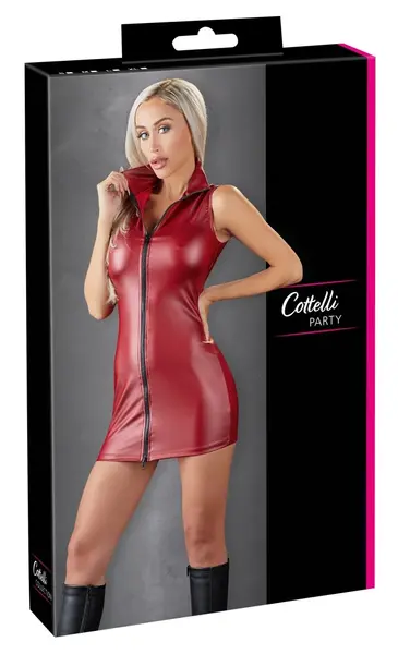 Cottelli Collection Dress Zip M - Fitted Stretch Dress with 2-Way Zipper