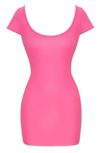 Cottelli Collection Dress Hot Pink XL - Shiny Fitted Partywear