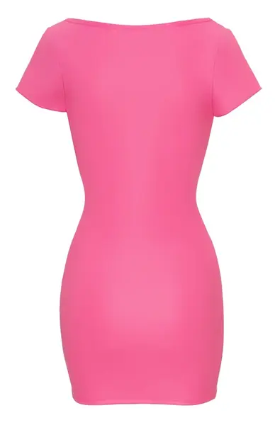 Cottelli Collection Dress Model Hot Pink Large - Stretch Fit, Wide Neckline