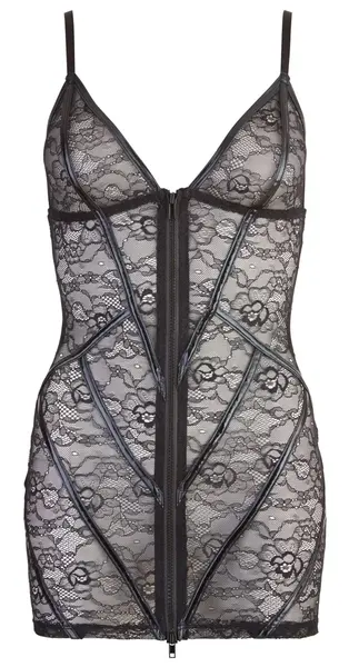 Cottelli LINGERIE Floral Lace Dress M Adjustable Straps Black