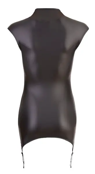 Cottelli Collection Shiny Black Mini Dress with Adjustable Straps S