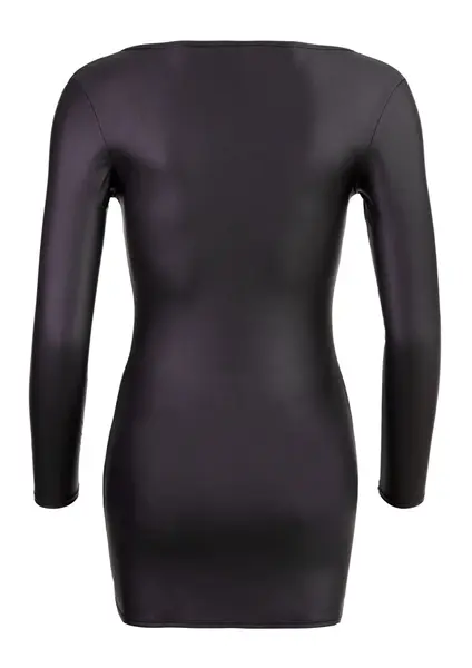 Cottelli Collection Black Mini Dress XL with Sparkling Front Zip