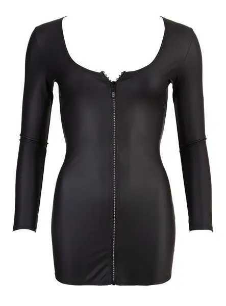Cottelli Collection Mini Dress M Black with Sparkly Front Zip