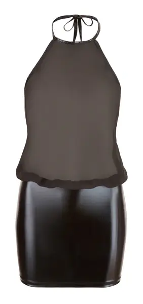 Cottelli Collection Chiffon Dress M - Black Halterneck Backless Design