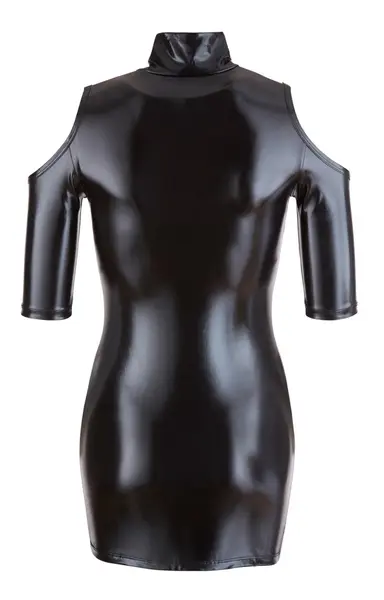 Cottelli Collection Wetlook Cold Shoulder Dress Black XL