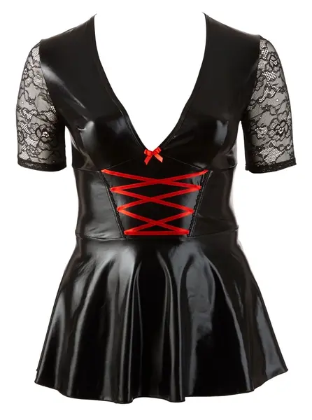 Cottelli Collection Dress Black/Red 4XL - Elegant Lace Party Model