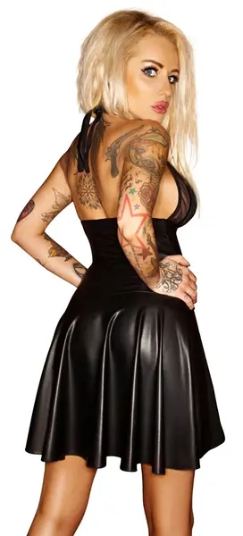 Noir Handmade Dress S 2-Way Zip Black Power Wet Look & Vinyl Finish