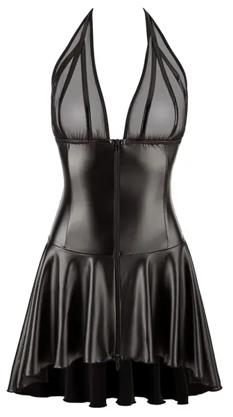 Noir Handmade Dress S 2-Way Zip Black Power Wet Look & Vinyl Finish