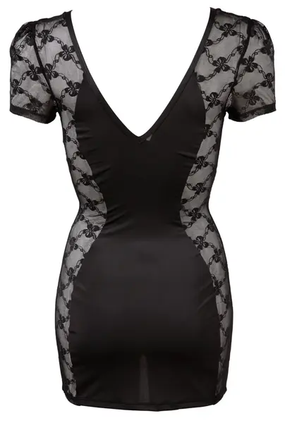 Cottelli Collection Black Zip Dress with Lace, Size M