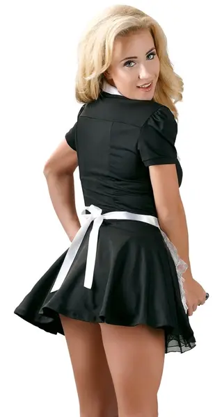 Cottelli Collection Maid-Style Dress XL with Apron, Black & White