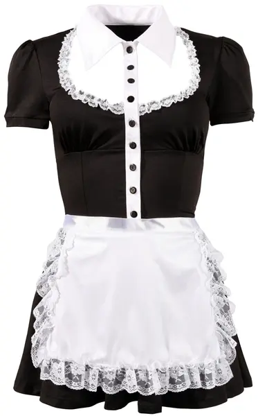Cottelli Collection Maid Uniform S - Black & White, Decorative Ruffles