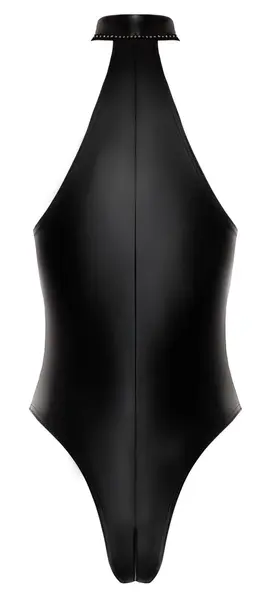 Noir Handmade Body S Powerwetlook Zip Rhinestone Collar Black