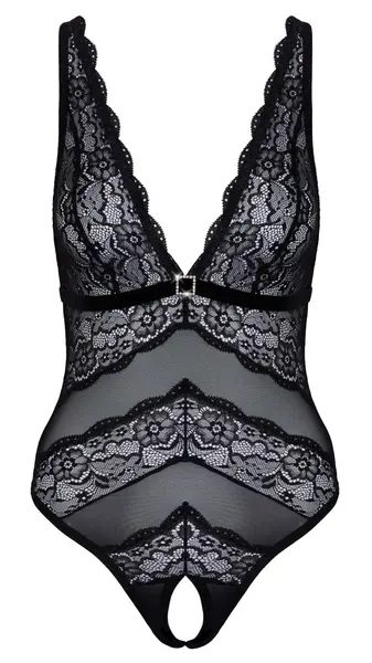 Cottelli Lingerie Lace Powernet Body XL with Adjustable Straps