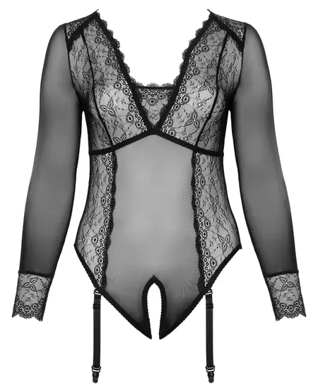 Cottelli Curves Body Lace XL, Black, Powernet & Lace, Detachable Straps