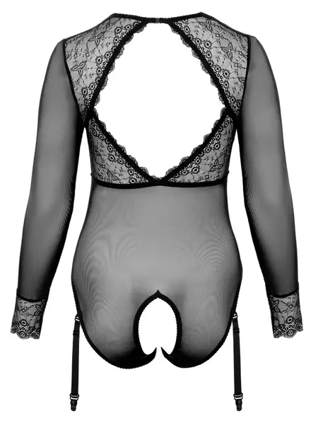 Cottelli Curves Body Lace XL, Black, Powernet & Lace, Detachable Straps