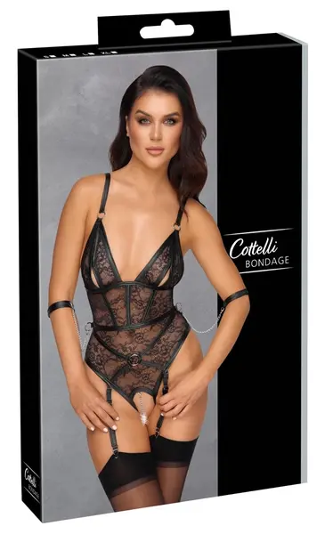Cottelli BONDAGE L Body - Lace Harness with Adjustable Straps, Black