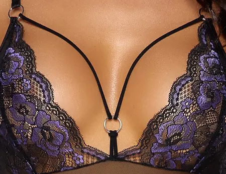 Cottelli Lingerie Body Lace XL - Elegant Two-Tone Powernet Bodysuit