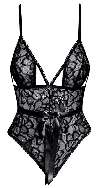 Kissable Body L/XL Elegant Black Lace Adjustable Straps