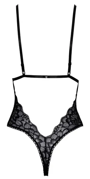 Kissable Body L/XL Elegant Black Lace Adjustable Straps