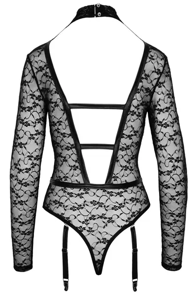 Cottelli Lingerie Body Lace M Long Sleeve Lace Harness Black