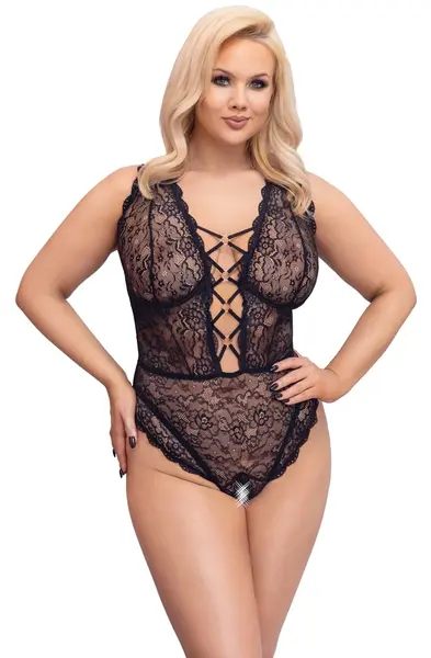 Cottelli Curves Body Lace XL Rose Gold Details Adjustable Straps