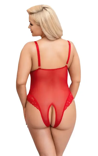 Cottelli Curves Body Red 4XL Powernet Lace Adjustable Straps