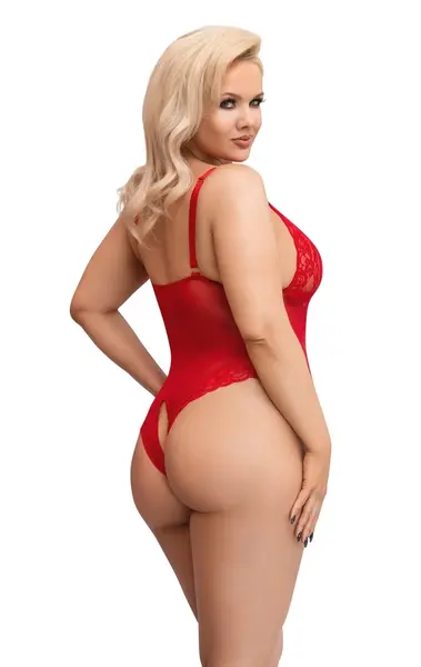 Cottelli Curves Body Red 4XL Powernet Lace Adjustable Straps