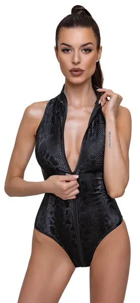 Cottelli PARTY Body Snake M - Shiny Snakeskin-Effect Bodysuit, Size M