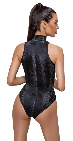 Cottelli PARTY Body Snake M - Shiny Snakeskin-Effect Bodysuit, Size M