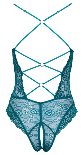 Cottelli Lingerie Body Teal Lace with Open Design Adjustable Straps M
