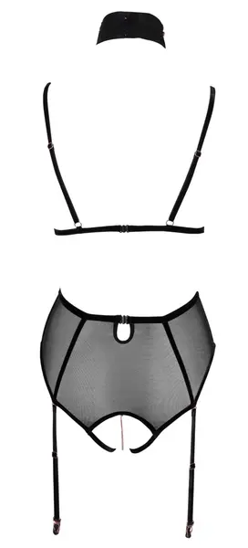 Abierta Fina Body Decoration L - Open Cup Powernet with Rose-Gold Details