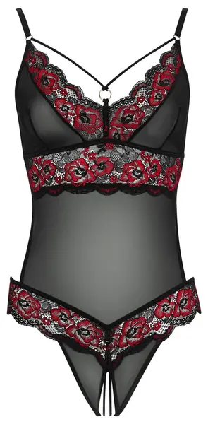 Cottelli Lingerie Floral Lace Bodysuit L/XL Adjustable Straps