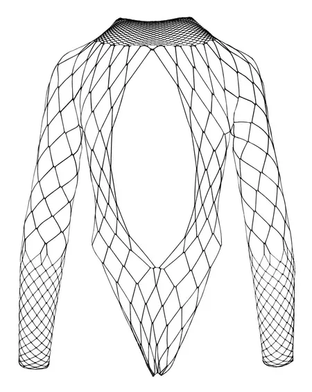Cottelli Collection Fence Net Bodysuit S-L Black High-Leg Design