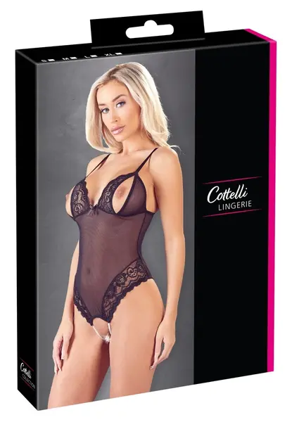 Cottelli Collection Body M Semi-Transparent Lace, Open Design, Adjustable