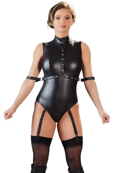 Cottelli Collection Body Suspenders L Matte Black Adjustable Design