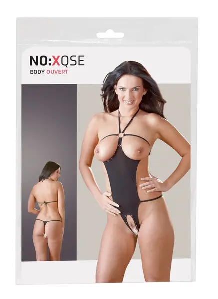 Body Sexy Open S-L Black Rhinestone Straps by Cottelli Collection