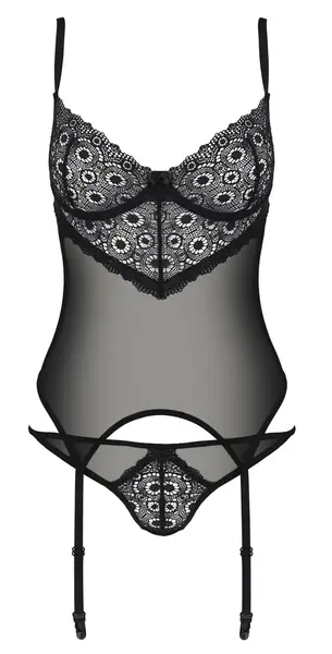 Passion Zinnia Corset L/XL - Eco Collection, Transparent Lace Set
