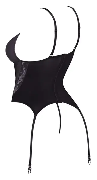 Cottelli Lingerie Basque Red/Black XL - Lace & Powernet Design