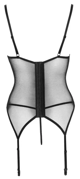 Cottelli Lingerie Basque Red/Black S - Lace & Powernet Design