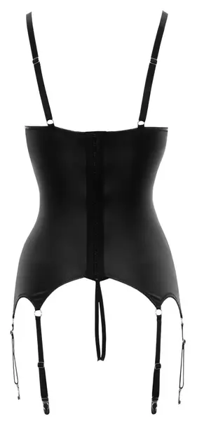 Cottelli Collection Basque S Matte Finish with Lace Details, Crotchless Thong