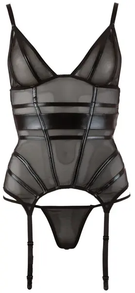 Cottelli Collection Cami Suspender S Transparent Powernet Black