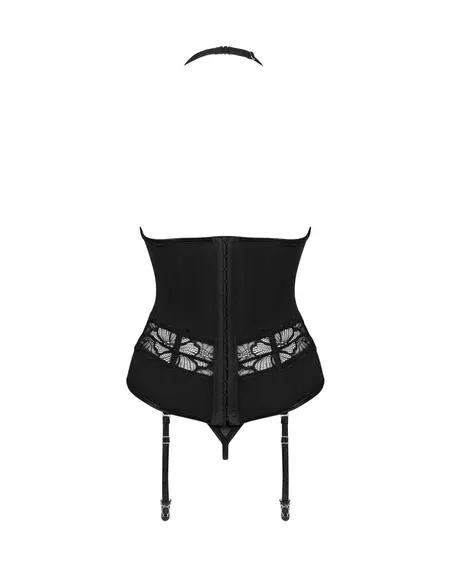 Obsessive Serafia Corsage Set M/L - Black Lace, Adjustable Fit