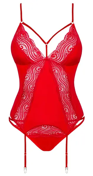 Obsessive Diyosa Corset XS/S Red - Adjustable Straps & Lace Details