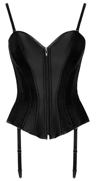 Cottelli PARTY Overbust Satin Corset Black Size S Adjustable Straps