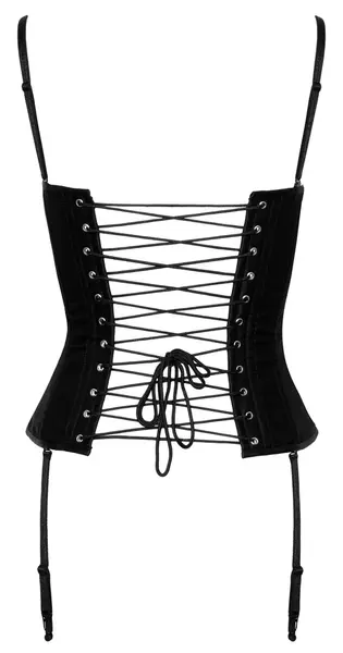 Cottelli PARTY Overbust Satin Corset Black Size S Adjustable Straps