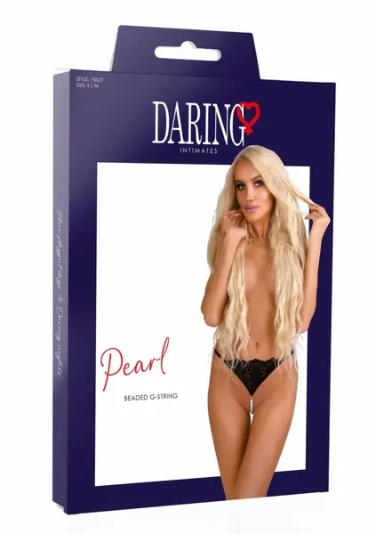 Pearl Pearl Beaded G-String Lace Panel Faux Pearls S/M L/XL