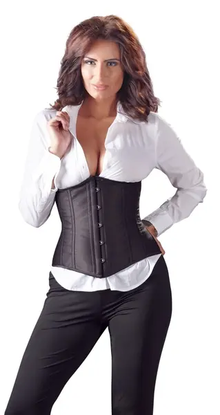 Cottelli Collection Open Cup Corset M Black Adjustable Lace-Up