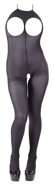 Cottelli Collection Open Cup Semitransparent Catsuit Black S-L