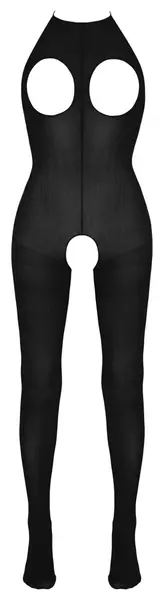 Cottelli Collection Open Cup Semitransparent Catsuit Black S-L
