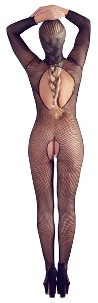 Black Level Catsuit S-L Net Model with Mask and Open Design